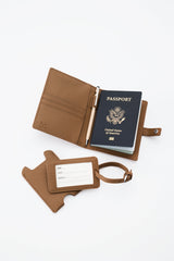Personalized Accessories - The Passport & Luggage Tag Set in Camel