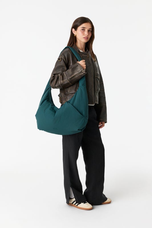 The Oversized Crescent Catchall in Deep Teal