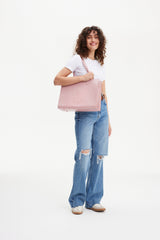 The Work Tote in Atlas Pink Croc