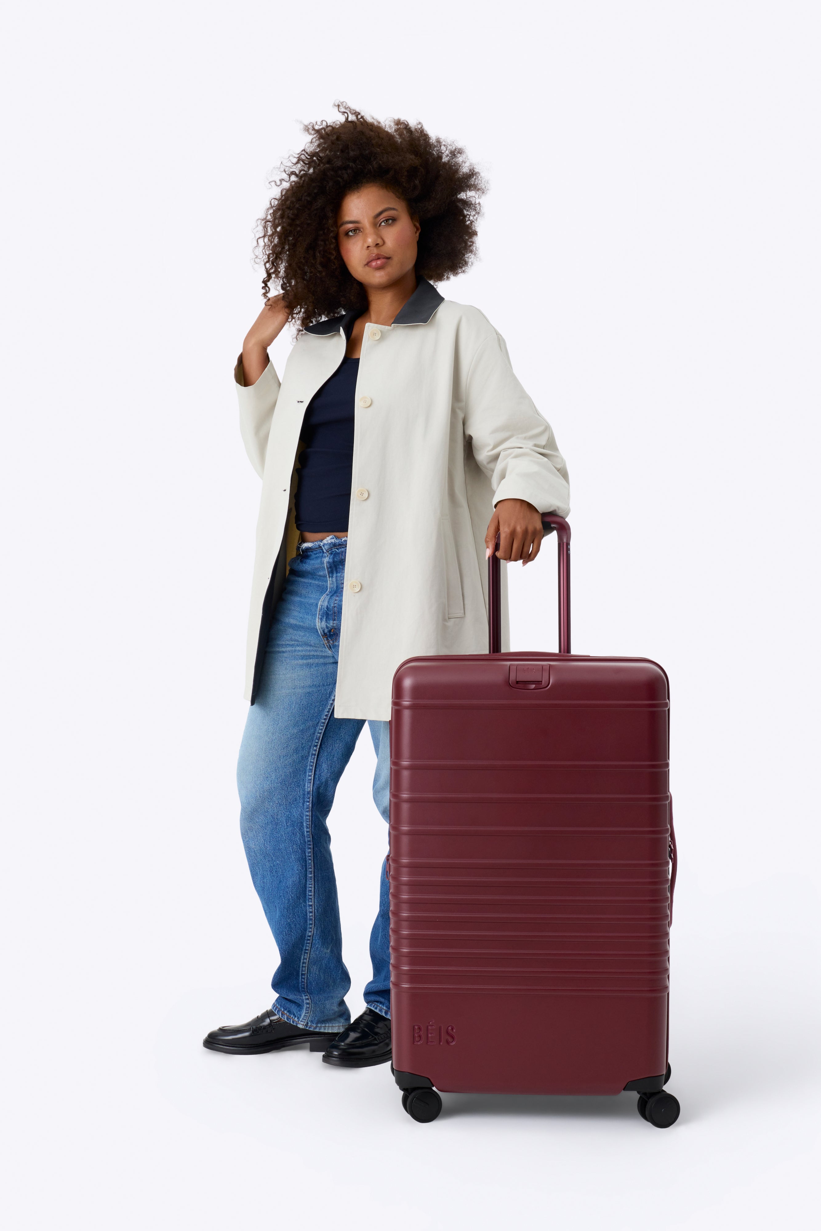 The Large Check-In Roller in Burgundy